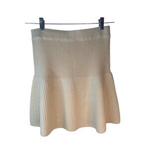 2/$30 ZARA Beige Medium Knitted Ribbed Flared Mini Skirt Acrylic & Wool